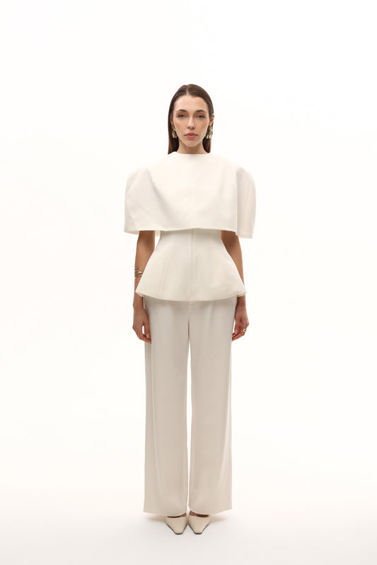 Штани палаццо білого кольору