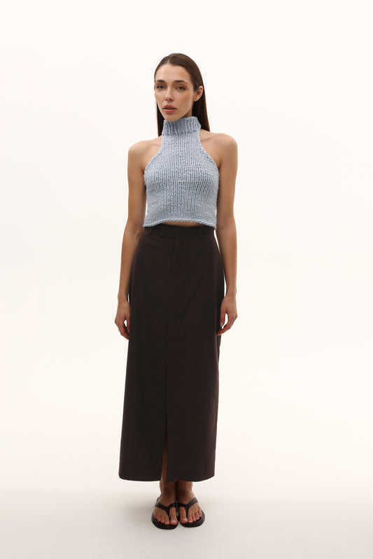 Спідниця прямого крою з розрізом спереду