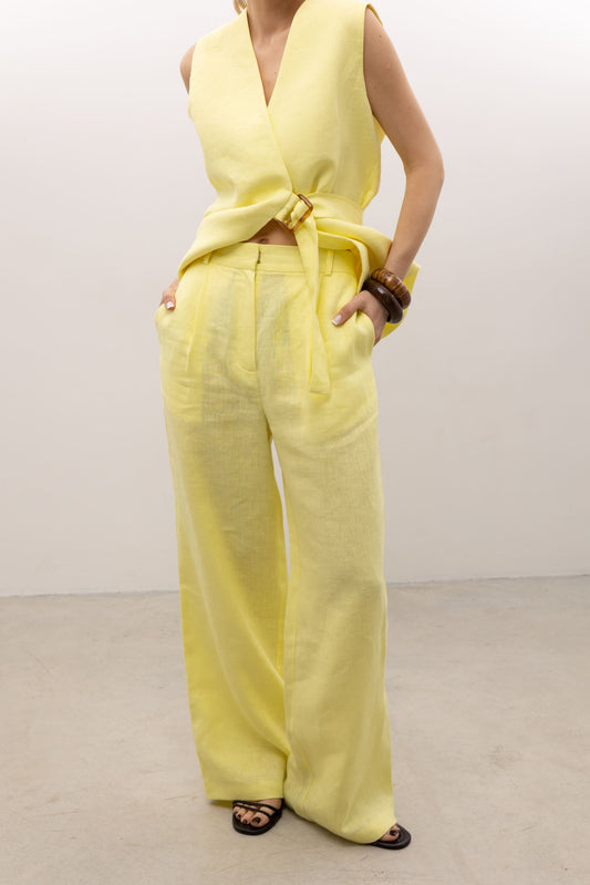 Штани палаццо лляні